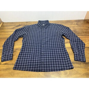 Mizzen+Main Shirt Men Size Small Trim Fit Black Plaid Classic Core Button Down